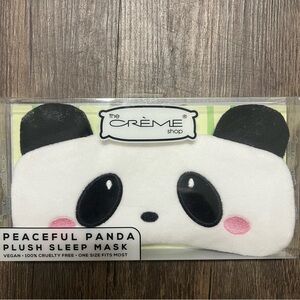 NWT The Créme Shop Peaceful Panda Plush Sleep Mask White and Black Soft Beauty